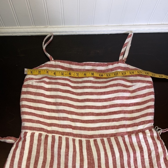 C&C California red and white 100% linen romper sz 8 EUC costal grandma - Picture 9 of 13